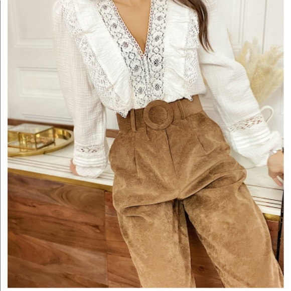 Brown velvet pants - Picture 1 of 4